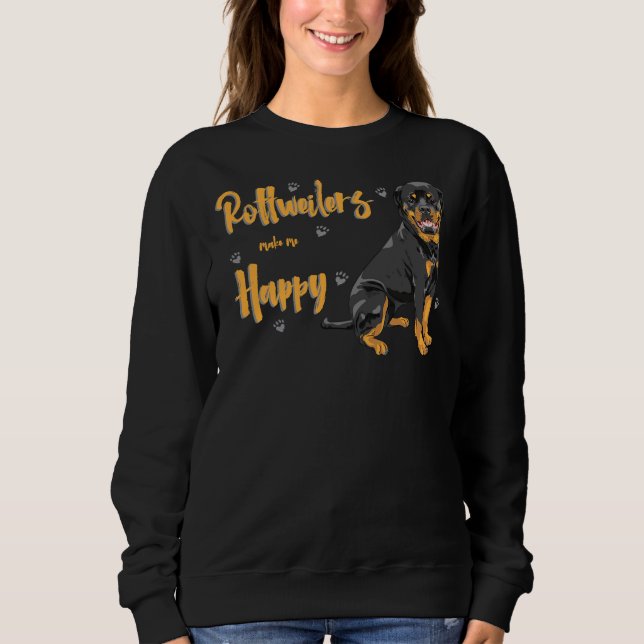 Rottweilers gör mig Lycklig särskilt för Rottweile T Shirt (Framsida)