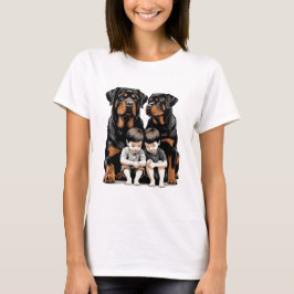 Rottweilers, Rottweiler As Loyal Guardians Of Kids T Shirt