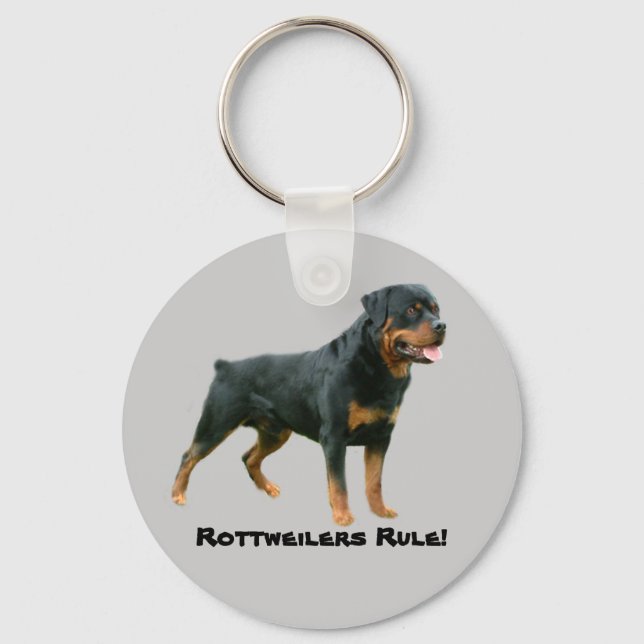 Rottweilers Rule Keychain Nyckelring (Framsida)
