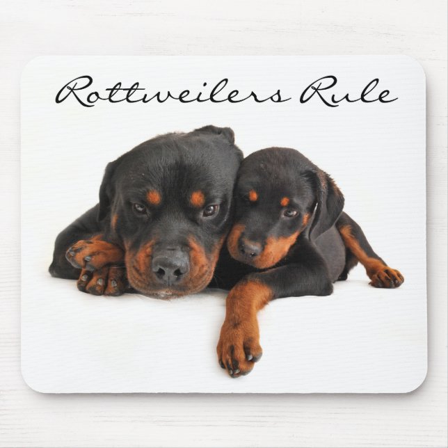 Rottweilers Rule Mamma och Puppy Rottweiler Mousep Musmatta (Framsidan)