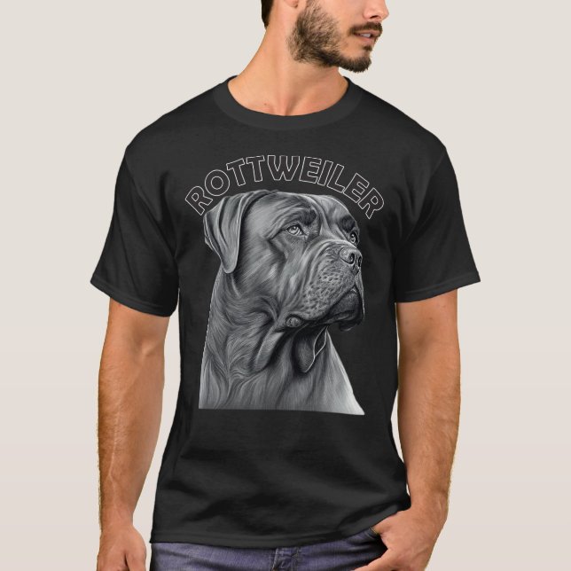 Rottwieler Hund T Shirt (Framsida)