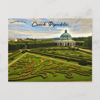 Rotunda i blomsterträdgården Kroměříž Tjeckien Vykort