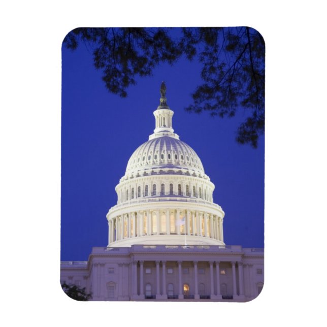 Rotundan i U.S. Capitol nattetid, Washington Magnet (Vertikal)