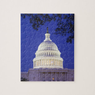 Rotundan i U.S. Capitol nattetid, Washington Pussel