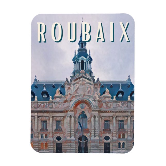 Roubaix Photo Vintage Magnet (Vertikal)