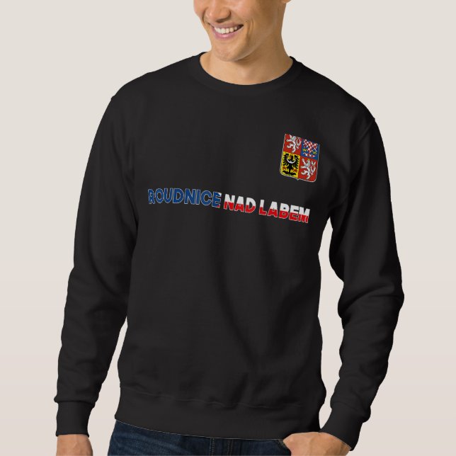 Roudnice och Labem Czech Republic Heart Flagga Jac Lång Ärmad Tröja (Framsida)