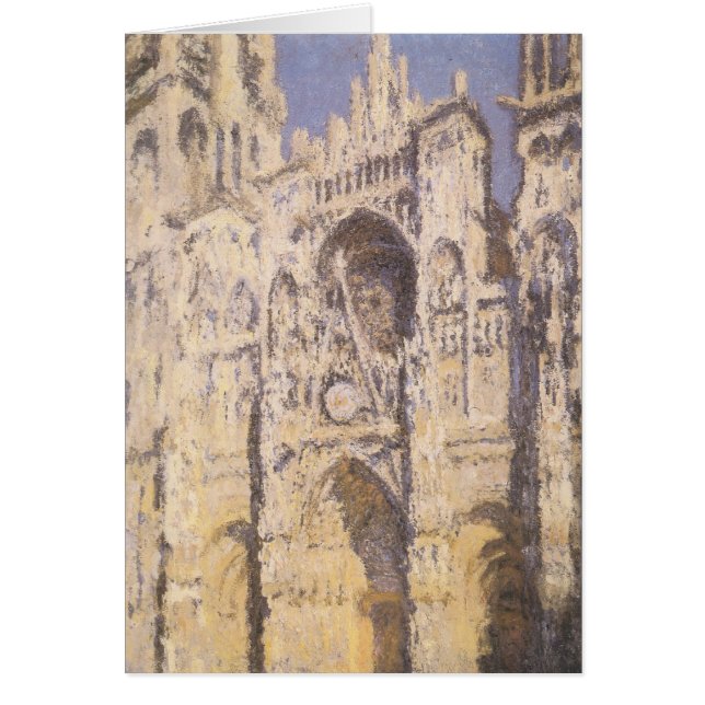 Rouen Cathedral, Harmony Blue Guld av Claude Monet Hälsningskort (Framsidan)