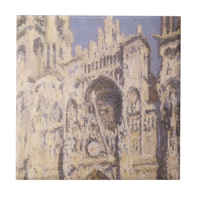 Rouen Cathedral, Harmony Blue Guld av Claude Monet Kakelplatta (Framsidan)