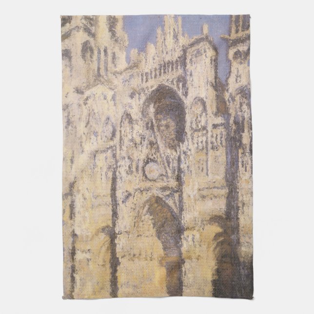 Rouen Cathedral, Harmony Blue Guld av Claude Monet Kökshandduk (Vertikal)