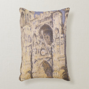 Rouen Cathedral, Harmony Blue Guld av Claude Monet Prydnadskudde