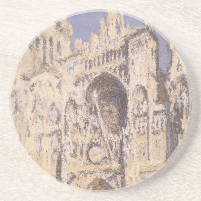 Rouen Cathedral, Harmony Blue Guld av Claude Monet Underlägg Sandsten (Framsidan)
