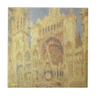 Rouen Cathedral, Sunset av Claude Monet Kakelplatta
