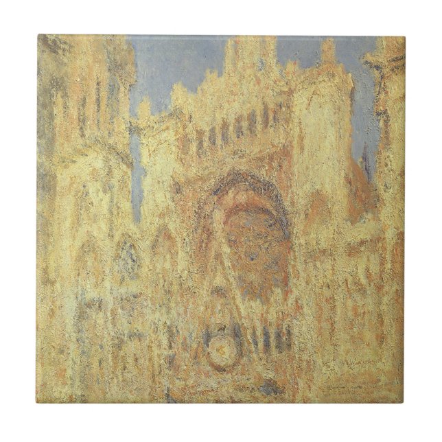 Rouen Cathedral, Sunset av Claude Monet Kakelplatta (Framsidan)