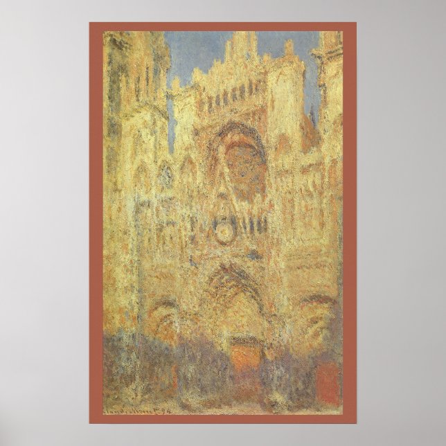 Rouen Cathedral, Sunset av Claude Monet Poster (Framsidan)