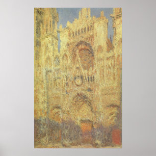 Rouen Cathedral, Sunset av Claude Monet Poster