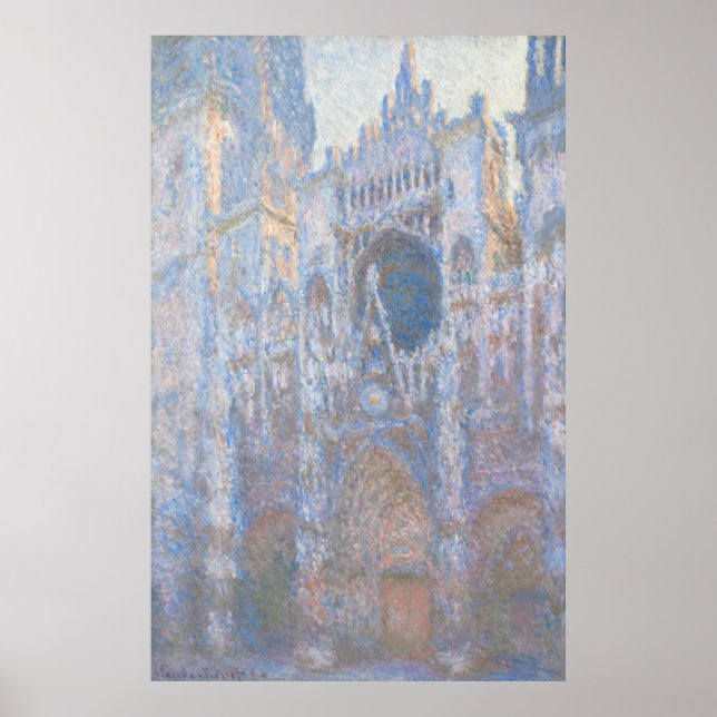 Rouen Cathedral Väster Facade av Claude Monet Poster (Framsidan)