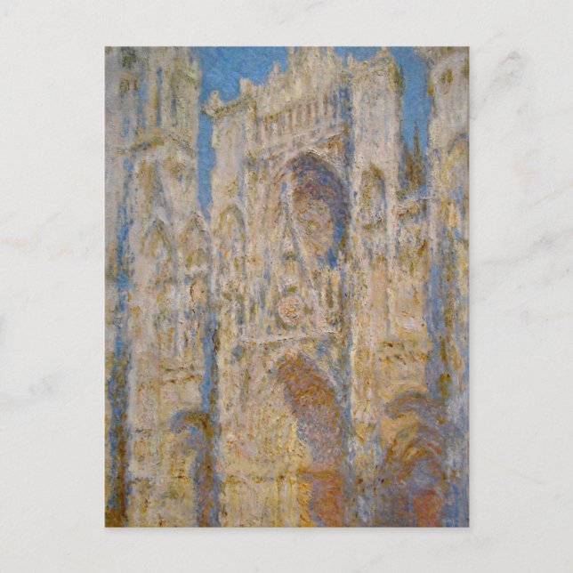 Rouen Cathedral, Väster Facade, Sunlight av Claude Vykort (Framsida)