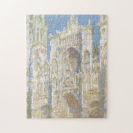 Rouen Cathedral Väster Facade Sunlight av Monet Pussel