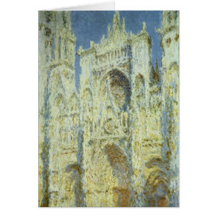 Rouen Cathedral Väster Facade Sunlight, Claude Mon Hälsningskort
