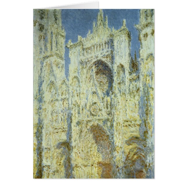 Rouen Cathedral Väster Facade Sunlight, Claude Mon Hälsningskort (Framsidan)