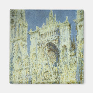 Rouen Cathedral Väster Facade Sunlight, Claude Mon Magnet