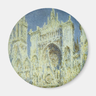 Rouen Cathedral Väster Facade Sunlight, Claude Mon Magnet