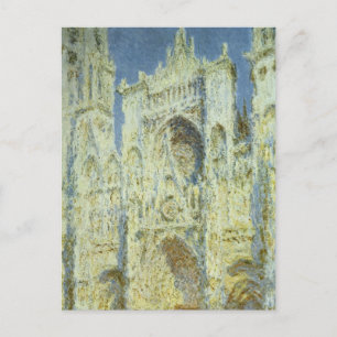 Rouen Cathedral Väster Facade Sunlight, Claude Mon Vykort