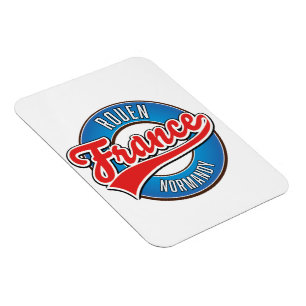 Rouen Normandie Frankrike retro logotyp Magnet