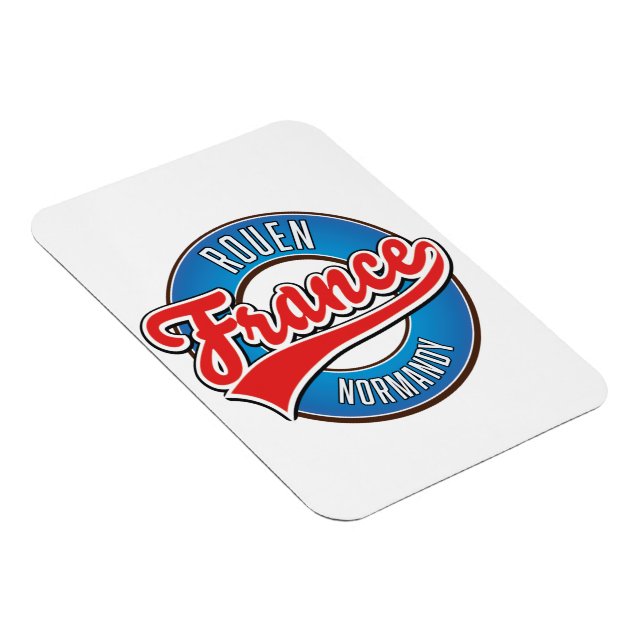 Rouen Normandie Frankrike retro logotyp Magnet (Högersidan)
