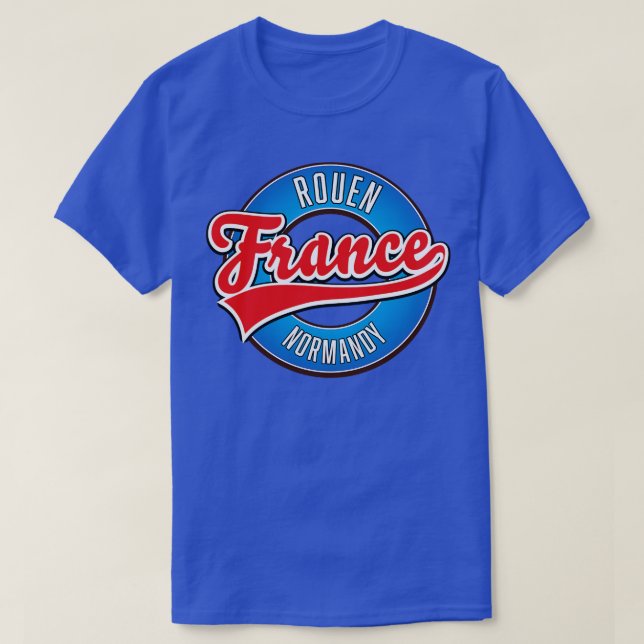Rouen Normany Frankrike retro logotyp T Shirt (Design framsida)