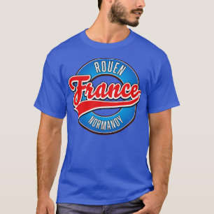 Rouen Normany Frankrike retro logotyp T Shirt