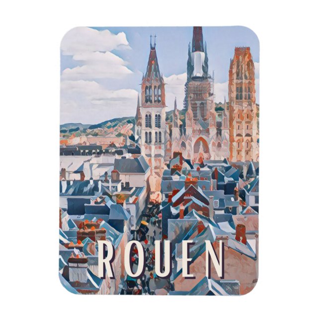 Rouen Photo Vintage Magnet (Vertikal)
