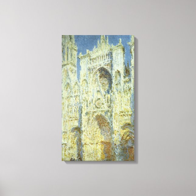 Rouenkatedralens västfasad i solljus, Claude Monet Canvastryck (Framsida)