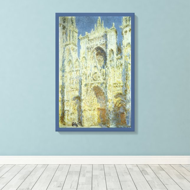 Rouenkatedralens västfasad i solljus, Claude Monet Canvastryck (Insitu (trägolv))