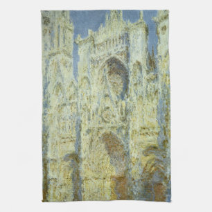 Rouenkatedralens västfasad i solljus, Claude Monet Kökshandduk