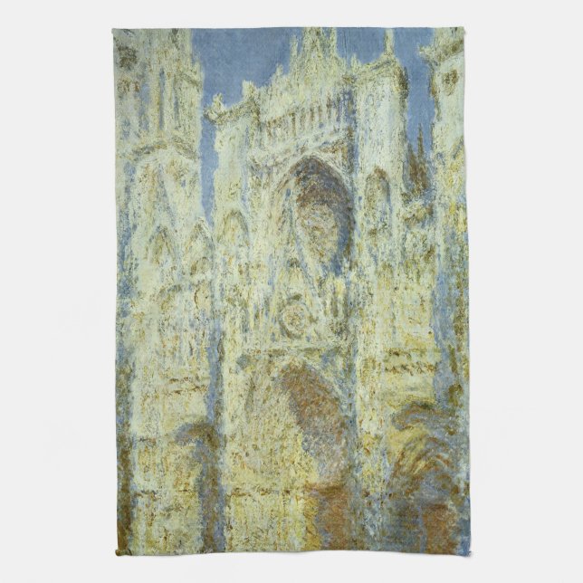Rouenkatedralens västfasad i solljus, Claude Monet Kökshandduk (Vertikal)