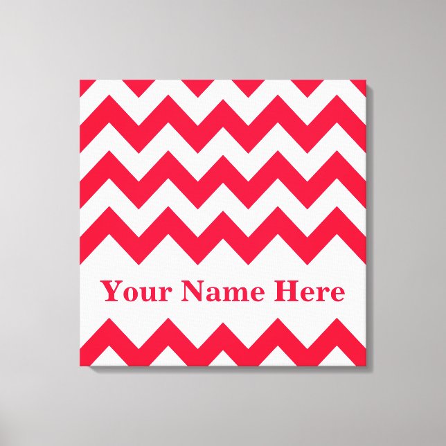 Rouge Bold Chevron med namn vid Emporio Moffa Canvastryck (Framsida)