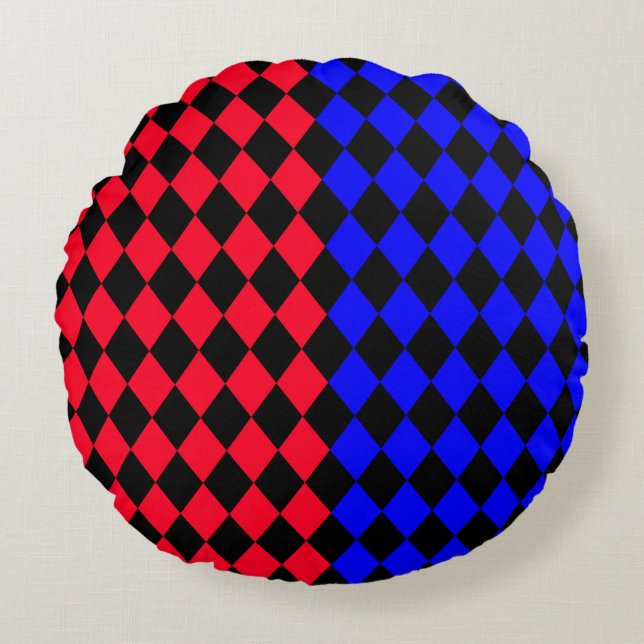  Rouge et bleue punk Legging Rund Kudde (Framsidan)