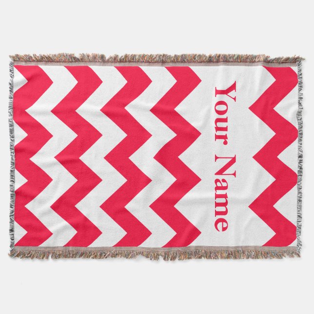 Rouge Fold Chevron med eget namn Filt (Framsidan)