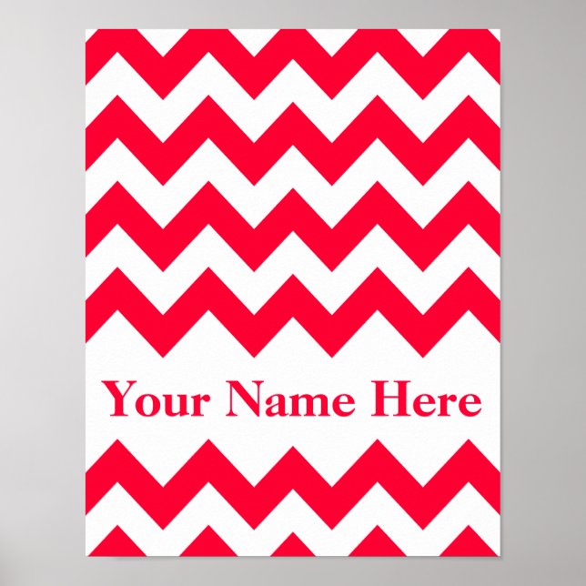 Rouge Fold Chevron med monogram Poster (Framsidan)