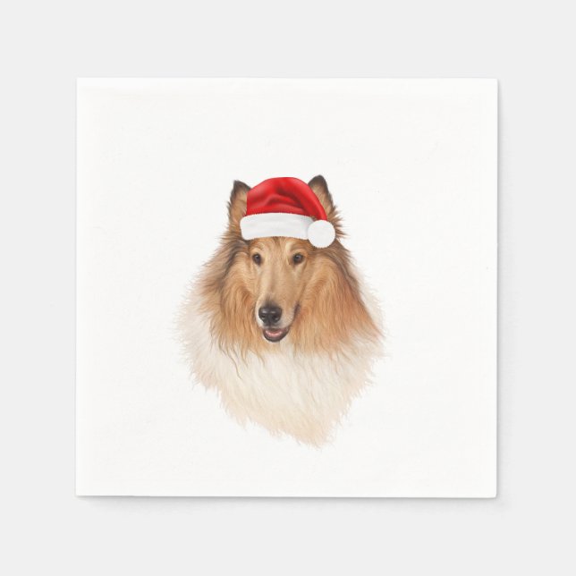 Rough Collie A & M Helgdag Napkin Pappersservett (Framsidan)