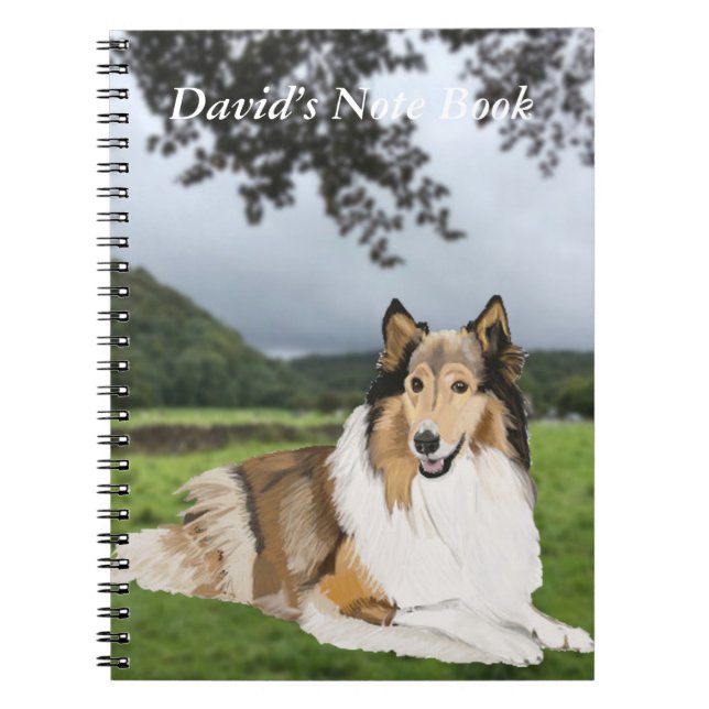 Rough Collie Anteckningsbok Med Spiral (Framsidan)