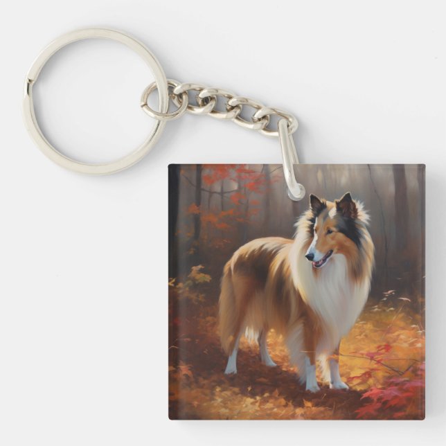Rough Collie bland höstlöv Fall Inspirerar (Framsidan)