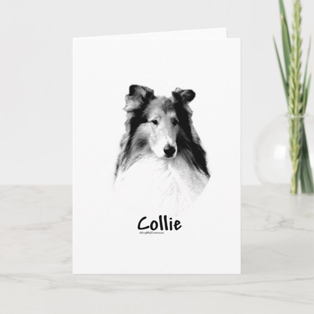 Rough Collie Charcol Helgkort (Framsida)