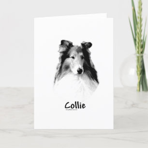 Rough Collie Charcol Helgkort