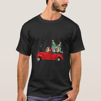 Rough Collie Dog Driving Xmas Truck Christmas Tree T Shirt