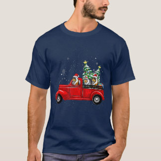 Rough Collie Dog Driving Xmas Truck Christmas Tree T Shirt