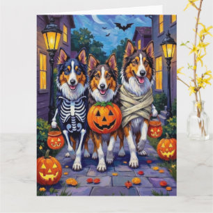 Rough Collie Halloween-kostymer för trick-or-treat Kort