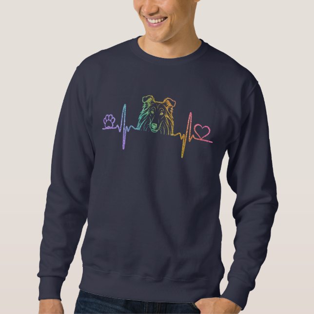 Rough Collie Heartslag Sweatshirt (Framsida)