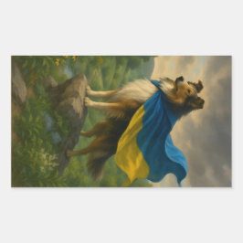 Rough Collie Hero Rektangulärt Klistermärke